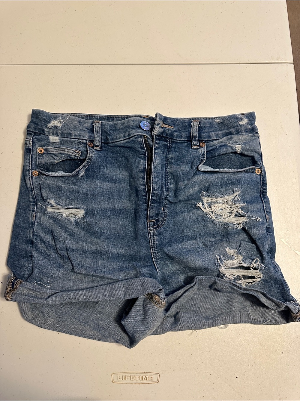 American Eagle Outfitters Distressed Blue Jean Shorts